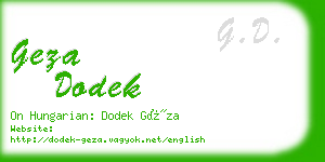 geza dodek business card